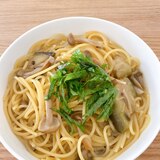 しめじとなすの和風スープパスタ